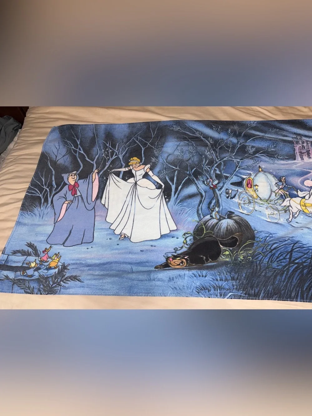 HTF Vintage disney Cinderella Castle Chariot And Horses Oversize 60” x 31”